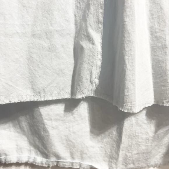 Vince Shirt Womens Small Button Fray Hem Cotton Silk Light Blue Long Sleeve - Picture 5 of 6